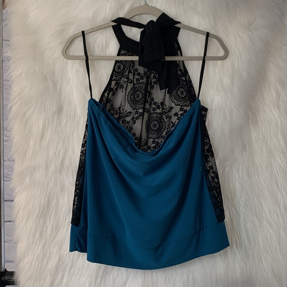 Solar usa Teal Black Lace Up Top XL - Picture 6 of 8